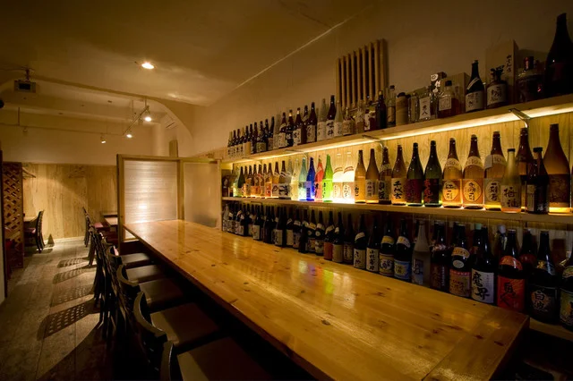 入店時の梅酒・焼酎の陳列