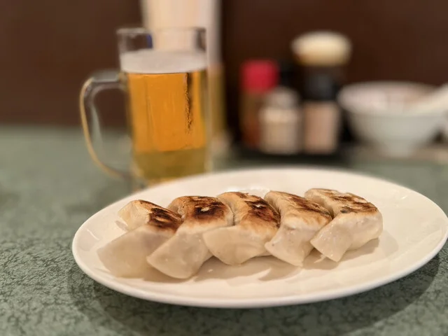 焼き餃子とビール