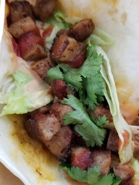 自家製スモークベーコンのアップ