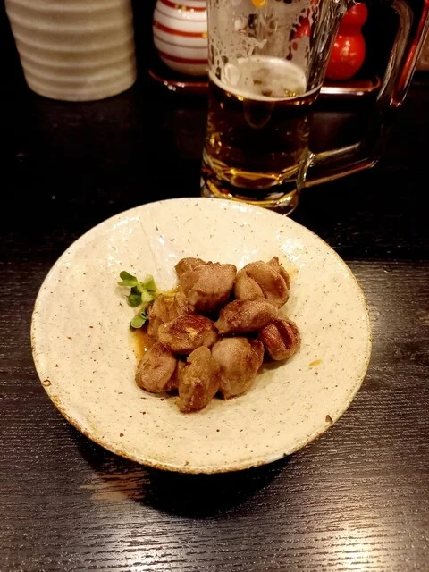 砂肝の辛子ソース