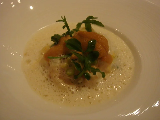 烏賊と雲丹・玉葱のカルボナーラ仕立て