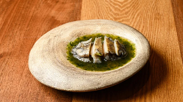 あわびとおこわの茶碗蒸し