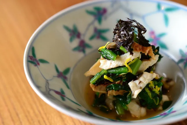 松茸とフグの酢の物