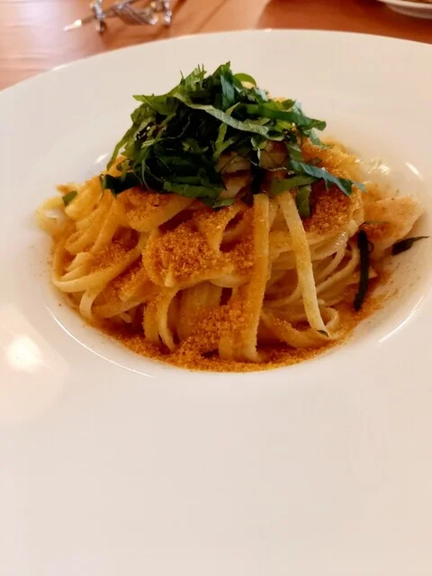 カラスミと帆立のリングイネ