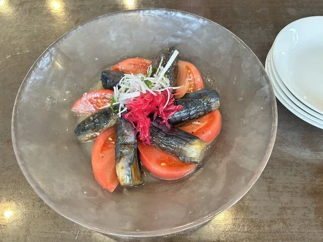 ピリ辛茄子とトマトの冷菜