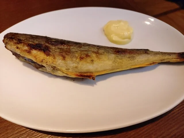 生干し氷下魚焼き