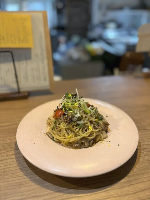 秋刀魚ときのこのペペロンチーノ