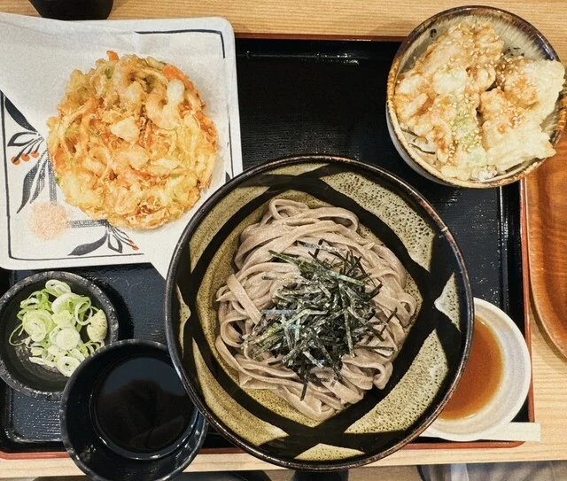 海鮮かき揚げざるそば