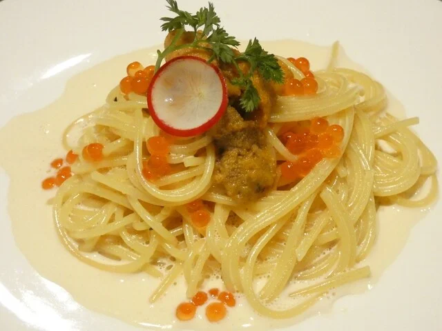 雲丹といくらのパスタ