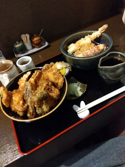 特上天丼と特上冷やしたぬき