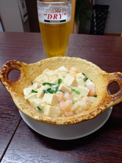 海老と豆腐の塩餡かけ