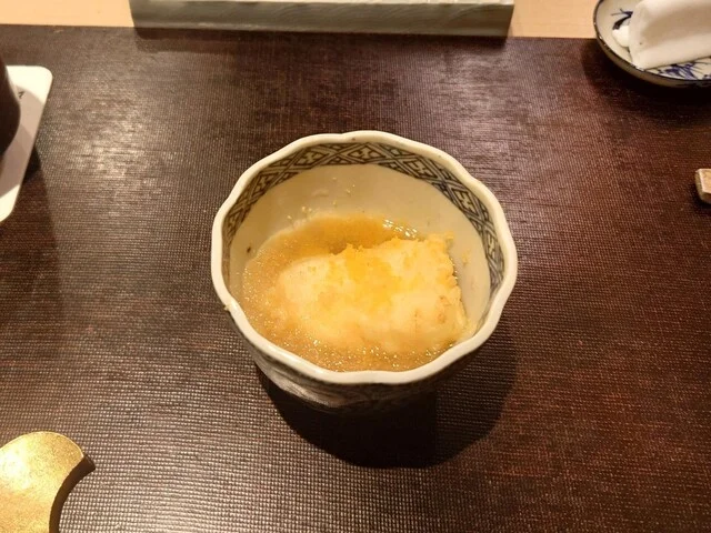 クエ揚げ煮にカラスミ