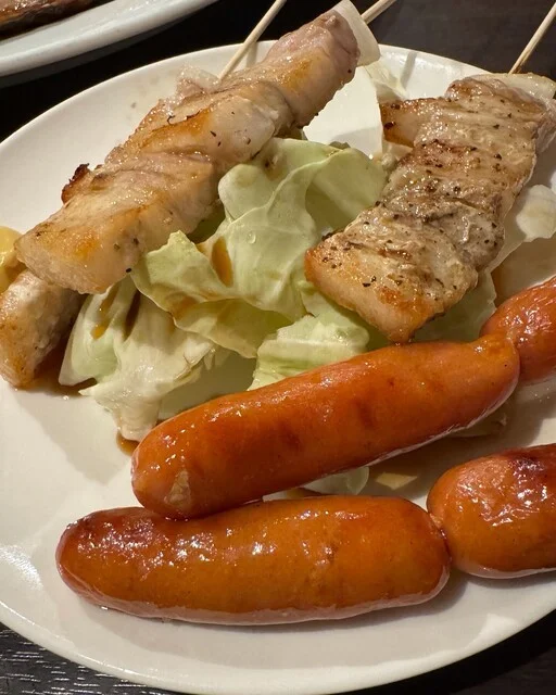 バラ串とソーセージ