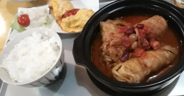 ピリ辛クリームパスタ＆ホットサンド。ドリンク付。 : らいずの写真